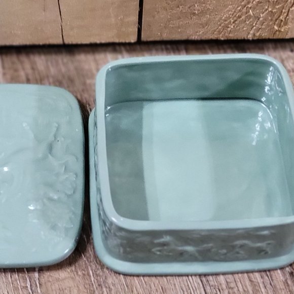 vintage handcrafted unicorn design  ceramic lidded trinket box - Picture 4 of 15